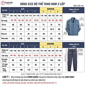 Bộ Quần Áo Gió Thể Thao Nam FASVIN BD23599.HN 02 Lớp Lót Thun Dày Dặn Ấm Áp Chất Vải Và Phom Dáng Rất Đẹp