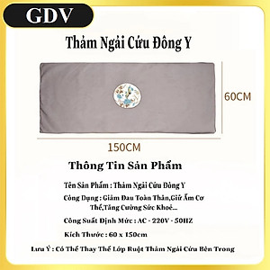 Thảm Ngải Cứu GDV, Đệm Sưởi Điện Ngải Cứu Đông Y Thảo Dược, Hỗ Trợ Giảm Đau Mỏi Vai Gáy - Hàng Chính Hãng