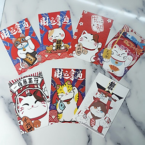 Hộp 36 Post Card Chủ Đề Mèo May Mắn Maneki Neko (9.3 x 14.3cm)