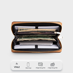 Ví Lata ( Thời trang nữ dáng cầm tay dáng dài - Ví da VN62 )