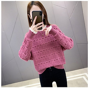 Áo len nữ Haint Boutique thiết kế dài tay phối ren nữ tính al27