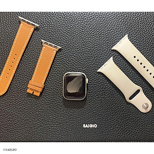 Dây Đồng Hồ Apple Watch 49mm 46mm 45mm 44mm 42mm, Chất Liệu Da Bê EPSOM Thảo Mộc Cao Cấp, Nhập Khẩu Từ Châu Âu, Dây Đeo Phong Cách Hiện Đại và Sang Trọng, Tương Thích Các Phiên Bản Series Ultra2/Ultra/SE2/SE/10/9/8/7/6/5/4/3/2/1