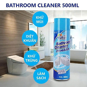 Chai Xịt Vệ Sinh Bọt Tuyết Phòng Tắm Bathroom Cleaner Siêu Sạch - Dung Tích 500ML Làm Sạch