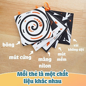 Bộ Đồ Chơi Thẻ Vải Lalala Baby 5 Chất Liệu Kích Thích Thị Giác Cho Trẻ Sơ Sinh