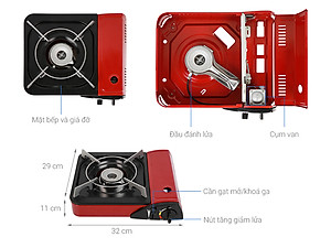 Bếp Gas Du Lịch Mini Kendy - Màu Ngẫu Nhiên - Hàng Chính Hãng