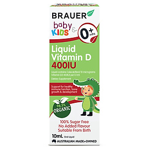 Vitamin D3 cho trẻ sơ sinh, trẻ nhỏ và người lớn Brauer Úc giúp trẻ phát triển chiều cao, phòng loãng xương, ngủ ngon, tăng sức đề kháng-OZ Slim Store