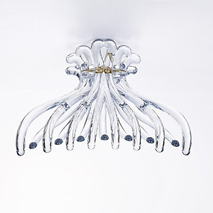 Kẹp càng cua size to 8 răng trong suốt kiểu Hàn Quốc KAH147 - Xanh lá