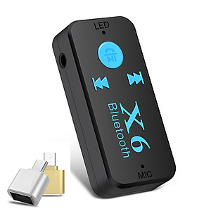 Bluetooth Kết Nối Âm Thanh Xe Ô Tô Bluetooth Car T6 Hàng Cao Cấp Tặng kèm đầu chuyển đổi OTG Micro usb sang Usb