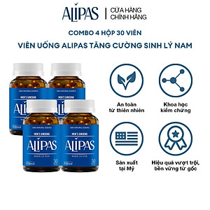 [Tặng Hộp 15v] Combo 4 Hộp 30v - Viên Uống Hỗ Trợ Sinh Lý Nam ALIPAS Ecogreen Tăng Cường Testosterone, Chứa Tinh Chất Hàu
