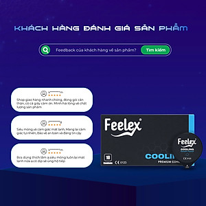 Bao cao su Feelex Cooling siêu mỏng, mát lạnh, cảm giác chân thật, hộp 10 bcs