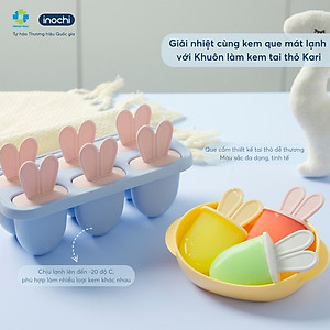 Khuôn Làm Kem Tai Thỏ/ Mèo Kari Sản Xuất Theo Tiêu Chuẩn Nhật Bản An Toàn Cho Sức Khỏe - Chính hãng Inochi ( Tặng kèm khăn lau PaKaSa) Giao màu ngẫu nhiên