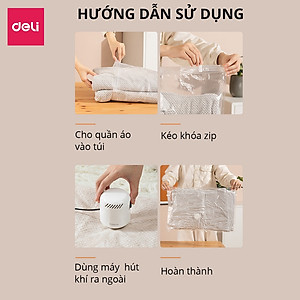 Bơm Điện - Bơm Tay Hút Chân Không Quần Áo Chăn Ga Gối Đệm Thú Bông Mành Rèm Deli - Phù Hợp Với Túi Hút Chân Không Đựng Quần Áo
