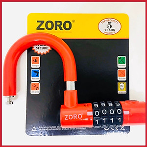 Ổ khóa mật mã 4 số ZORO dạng chữ U - màu đỏ - thay đổi mật mã theo ý muốn