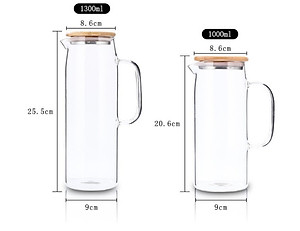 Bình đựng nước thủy tinh chịu nhiệt  nắp gỗ  -  ANTH489