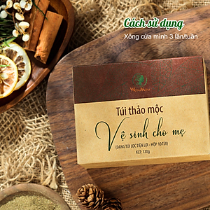 Thảo mộc vệ sinh cho mẹ Wonmom, xông vùng kín thơm tho, se khít Wonmom ( 10 Túi/Hộp )