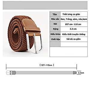 Thắt Lưng Co Giãn U863 US ARMY, Mặt Khóa Truyền Thống Chất Liệu Thép Sáng Bóng Không Ghỉ Thiết Kế Thời Trang, Dùng Cho Cả Nam Và Nữ- HÀNG CHÍNH HÃNG