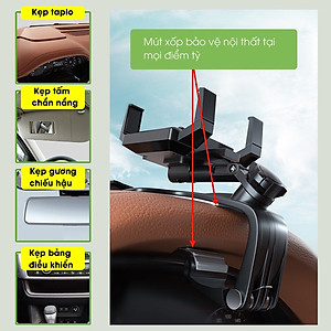 Giá đỡ điện thoại trên ô tô, kẹp điện thoại dán oto 2 lớp hút dính siêu chắc, 360 độ, phụ kiện xe hơi Tâm Luân - Hàng nhập khẩu