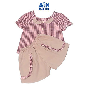 Bộ quần áo ngắn bé gái họa tiết Kẻ tím - AICDBG3IAXUD - AIN Closet