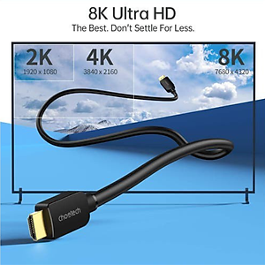 Dây Cáp HDMI 2.1 CHOETECH XHH03-BK Dài 2M Phân Giải Tối Đa 8K 48Gbps, 4K 120Hz Dùng Cho Tivi/Laptop/Playstation/PC - Hàng Chính Hãng