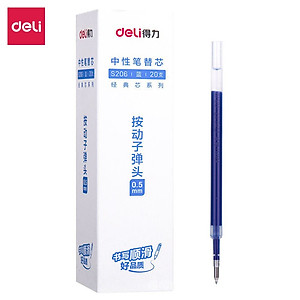 Combo 1-10-20 Ngòi Ruột Bút Bi Nước Mực Gel Deli - Mực Xanh / Đen / Đỏ - Nhiều kích cỡ - Mực đều viết trơn tru sử dụng lâu dài