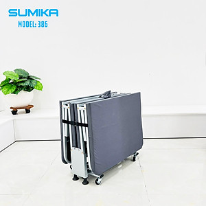 Giường xếp gấp gọn di động SUMIKA 386, khung thép, có bánh xe