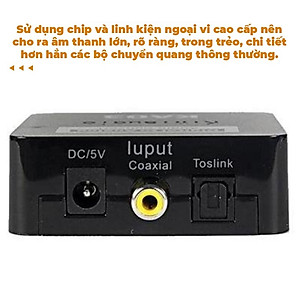 Bộ chuyển âm thanh TV 4K quang optical sang audio AV ra amply + Cáp optical KA03 Bộ Chuyển Quang Âm Thanh Từ Digital Sang Analog Âm Thanh Lớn Tặng Kèm Dây AV  - Hàng chính hãng