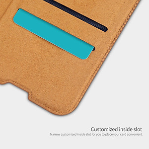 Bao da dành cho Samsung Galaxy A51 hiệu Nillkin Qin (Chất liệu da thật, có ngăn đựng thẻ, mặt da siêu mềm mịn) - Hàng chính hãng