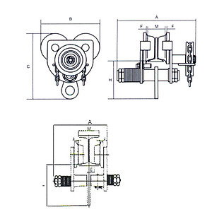 Rùa Kéo Tay, Cụm Móc Treo Palang Có Xích Dài 5m Dùng Để Treo Các Loại Tời Điện, Tời PA, Palang Xích (Loại 2 tấn) - Hàng Chính Hãng