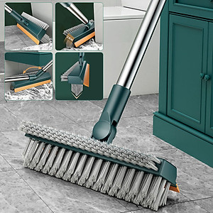 Bàn Chải Chà Nhà Tắm , Bàn Chải Chà Sàn Hai Mặt 3 Trong 1 ,Bàn Chải Lông Cứng Có Tay Cầm Ống Lồng GroFa