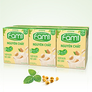 Thùng Sữa đậu nành Vinasoy Fami nguyên chất (200ml x 36 Hộp)