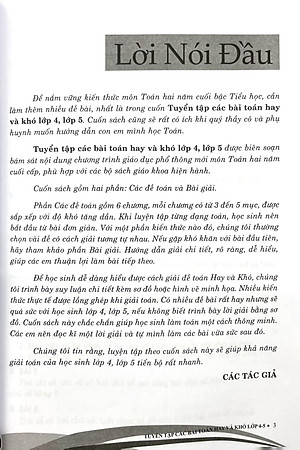 Tuyển Tập Các Bài Toán Hay Và Khó Lớp 4-5 (Theo Chương Trình Giáo Dục Phổ Thông Mới)