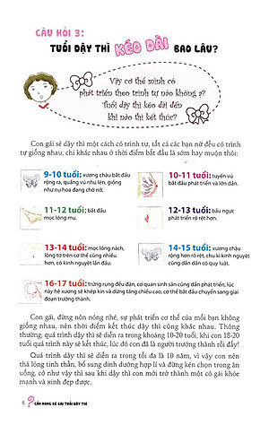 Cẩm Nang Bé Gái Tuổi Dậy Thì - Quyển 1: 160 Câu Hỏi - Đáp Về Sinh Lí Bạn Gái Tuổi Dậy Thì (Tái Bản 2019)