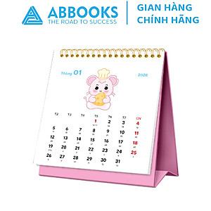 Lịch Để Bàn Mini 2026 – Bộ 5 Cuốn Lịch Có Note Kèm Sticker Trang Trí Dễ Thương (9x10.5cm) Bộ 5 Cuốn