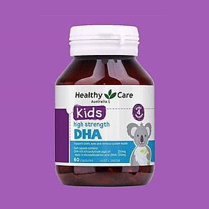 DHA cho bé từ 4 tháng - 12 tuổi Healthy Care Kids High Strength  - Úc, Giúp trẻ phát triển trí tuệ, thông minh, mắt sáng khỏe - QuaTangMe Extaste