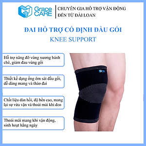 Đai Bó Cố Định Đầu Gối Grace Care KB120 – Co Giãn, Đàn Hồi 4 Hướng, Hỗ Trợ Vận Động, Giảm Đau