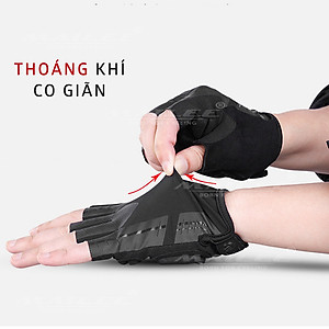 Găng tay xe đạp hở ngón, nửa ngón đệm chống sốc 2 lớp S191 thoáng khí lau mồ hôi, chống trơn trượt Cycling Mai Lee
