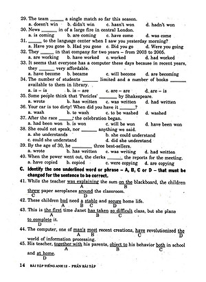 Sách Bài Tập Tiếng Anh Lớp 12 ( Không Đáp Án)