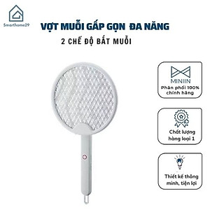Vợt Diệt Muỗi Thông Minh Gấp Gọn 2 In 1 Kiêm Đèn Bắt Muỗi Tự Động Ban Đêm Gấp Gọn, 2 Lớp Lưới Bảo Vệ An Toàn - Hàng Loại 1 - Chính Hãng MINIIN