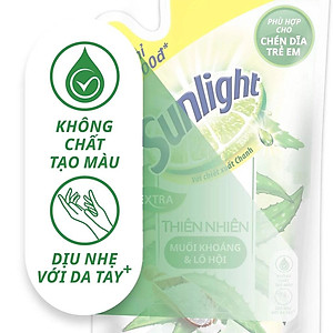 COMBO 3 Túi Nước rửa chén Sunlight Thiên nhiên (trắng) Túi 750gx3