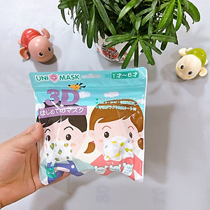 Set 3 chiếc Khẩu trang 3D hình gấu  cho bé sơ sinh từ 0-3 tuổi