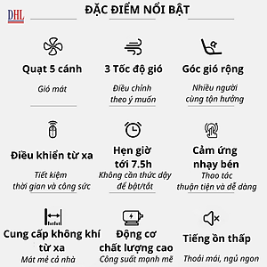 Quạt treo tường điều khiễn từ xa remote Mitomo FTT-60AE hàng chính hãng