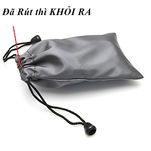 Túi rút đựng tai nghe cáp sạc 15x10 cm (Xám đen) - Hàng chính hãng
