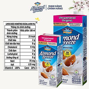 Sữa Hạt Hạnh Nhân ALMOND BREEZE Nguyên Chất Không Đường Hộp 946ml
