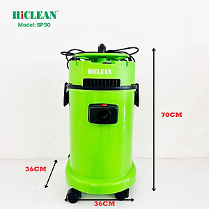 Máy hút bụi khô và ướt HiClean SP30, công suất 1500W, thùng nhựa ABS, dung tích 30L - Hàng Chính Hãng