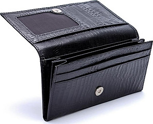 Ví nữ da bò vân cá sấu nhỏ 2 gấp nhiều màu Huy Hoàng HT3101-02-03-04