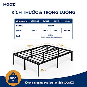 Giường Sắt NOOZ Chịu Lực Cao Thiết Kế Hiện Đại Dễ Lắp Ráp NOOZ Home Goods Metal Platform Bed Frame