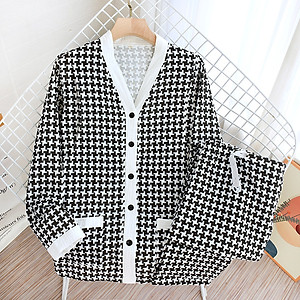 Đồ bộ bầu và sau sinh, Pijama cho con bú AZ44 chất liệu đũi xốp mặc hè thu và đông xuân