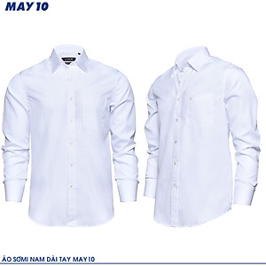Áo sơ mi nam trắng dáng suông May 10 chất sợi tre