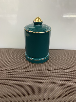 LỌ ĐỰNG TĂM BÀNG SỨ CAMELIA  MÀU XANH CỔ VỊT CAO CẤP - ANTH417