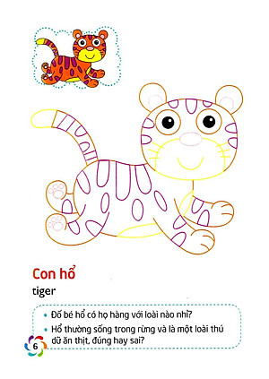 Sách Tập Tô Màu Và Nhận Biết Thế Giới Xung Quanh - Động Vật Hoang Dã